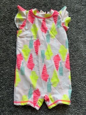 Tag Kids Swim One-Piece in Neon Pink, Lime, Aqua